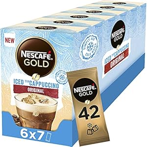 Nescafé Gold Ice Cappuccino oploskoffie – 6 doosjes à 7 zakjes