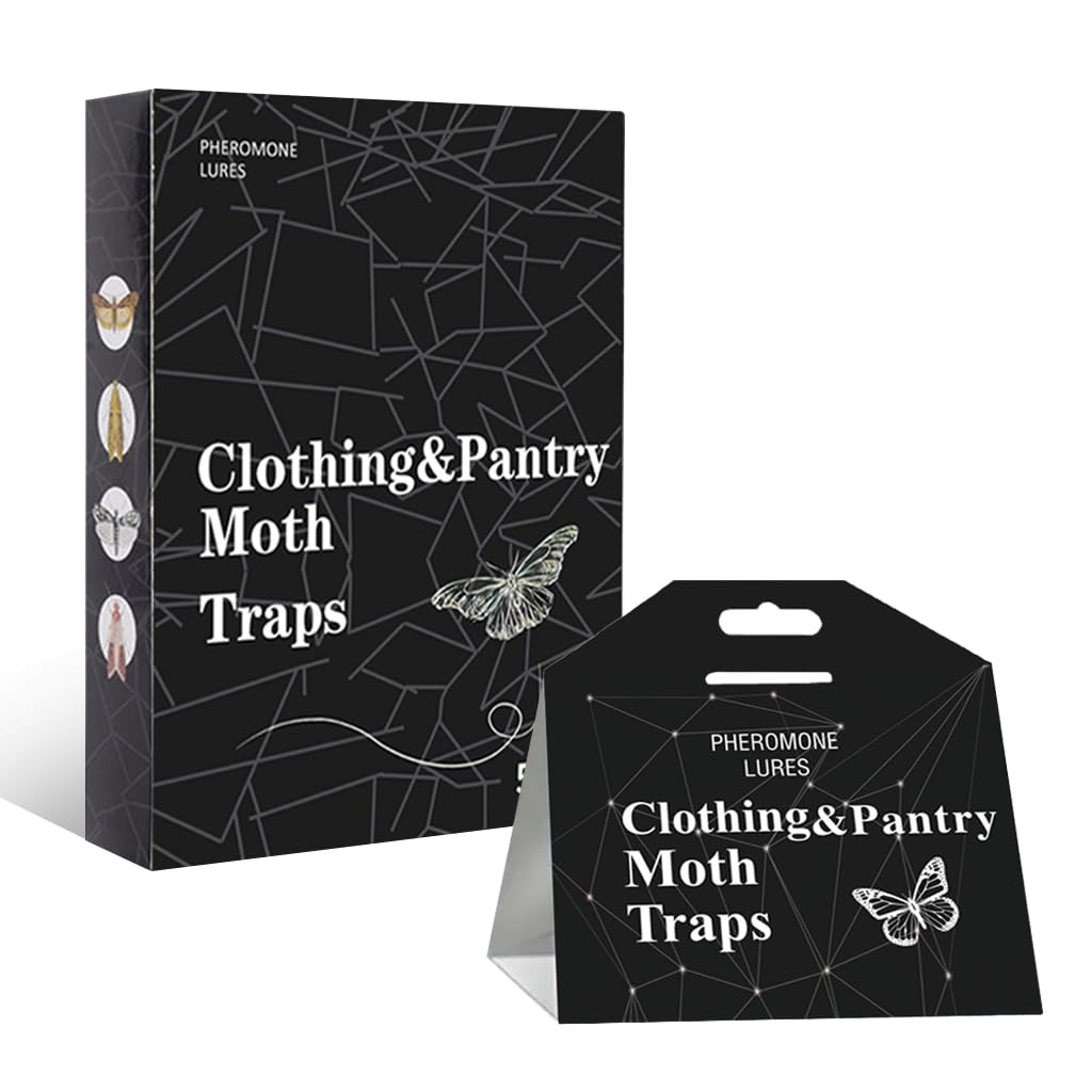 5Pcs Lightweight Moth Traps - Fly Killer Repellent for Home - Moth Balls & Traps for Home Use - Moth Treatment & Prevention (Non-Toxic) - Moth Traps for Clothes & Pantry