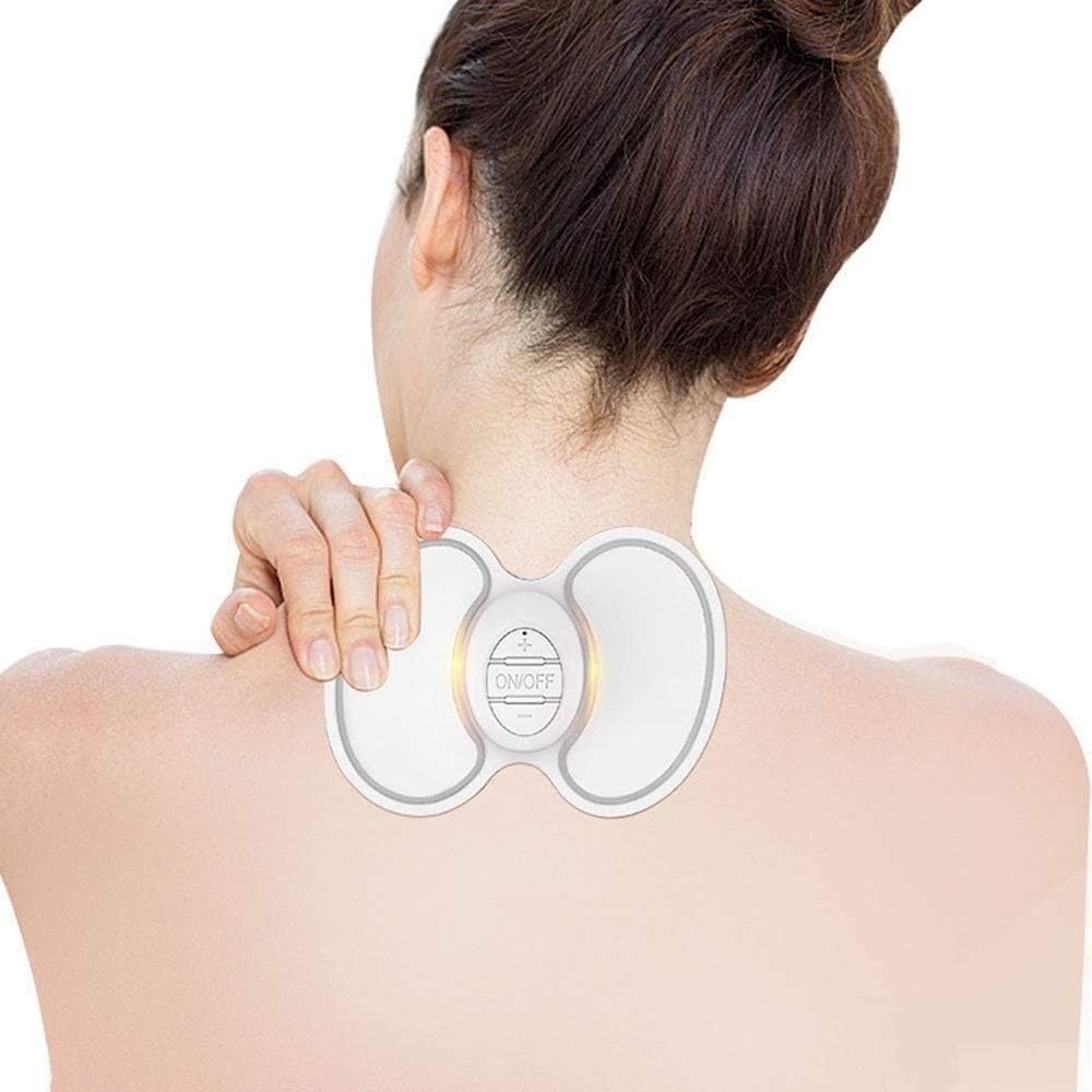 ARTSZY Massaggiatore for Collo Senza Fili, Mini stimolatore Muscolare a impulsi elettrici Ricaricabili con 6 modalità 25 intensità, Multifunzione (Colore: Bianco, Dimensioni: 4x4x10,5 cm)