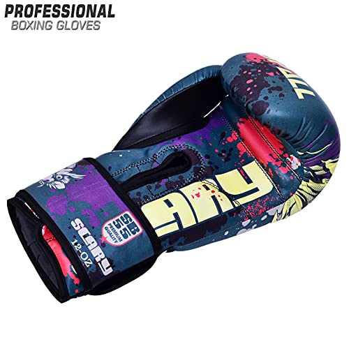 Spall Pro Us Boxing Gloves For Men & Women - Pro Training Sparring Punching Gloves - Muay Thai Mma, Kickboxing Heavy Bag Workout Leather Boxing Gloves - Scary Green - 10 Oz #TOP4