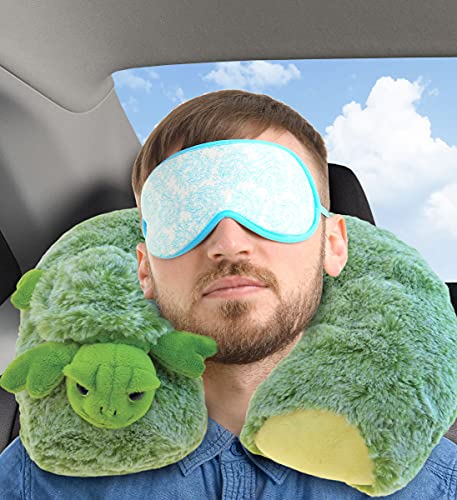 Almohada cuello tortuga de peluche suave 28 cm miniatura 5
