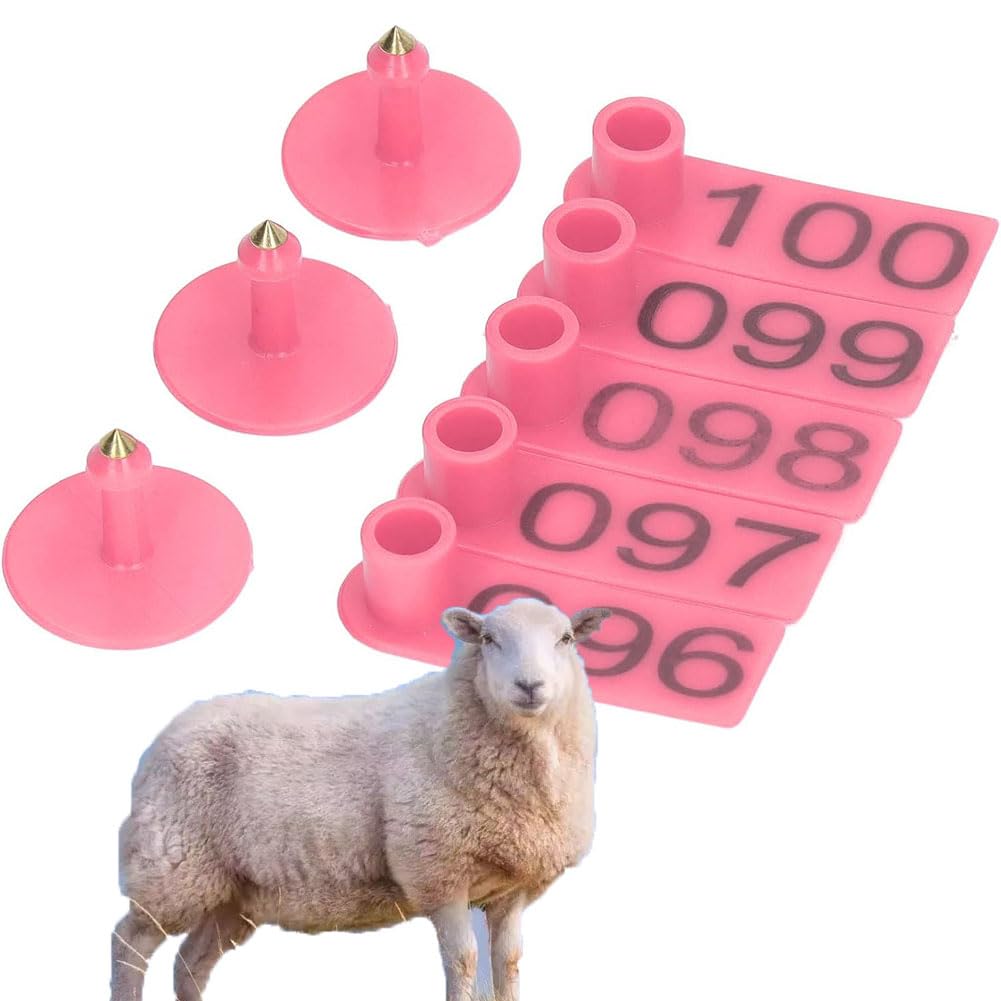 100/200/300/400pezzi di etichette auricolari per bovini,ovini e suini,etichette numerate per orecchini in plastica PE adatte per etichette auricolari di identificazione disuini,bovini,ovini e bestiame