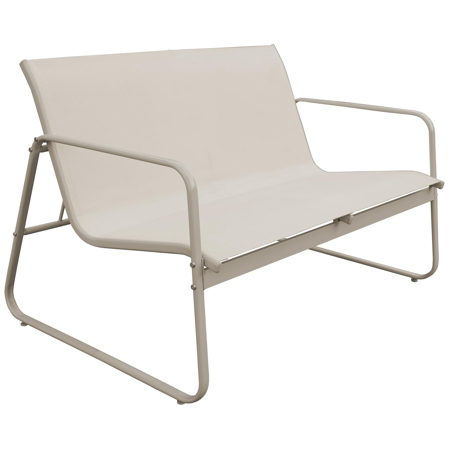 Happy Garden Salon de Jardin en textilène 4 Places Tenerife Beige – Canapé et fauteuils avec Table Basse – Structure Acier