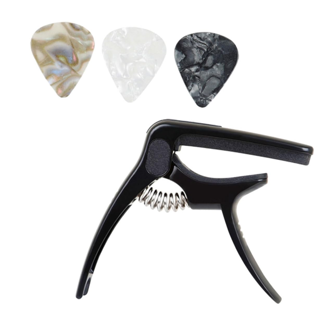 Milisten Practical Metal Guitar Capo Plectrum Set Quick Release for Acoustic Guitars and Musicians