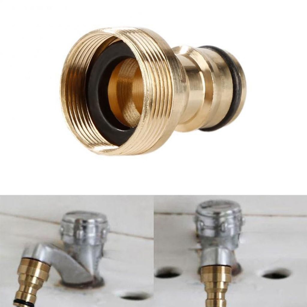 Conector de manguera 1-8 piezas de adaptadores de grifo universales for cocina, conector de grifo de latón, adaptador de manguera mezcladora, accesorio de lavabo, herramientas de riego de jardín (esti