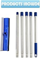 Vista 7 de YONILL Escobilla de limpieza de 72 pulgadas para limpieza – Herramienta de limpieza de ventanas de mango largo con cuchilla de goma y esponja