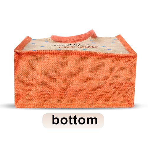 Image of BLACKBOXES Eco-Friendly Printed Jute Hand Bag-Reusable Tiffin Shopping Grocery Multipurpose Hand Bag for Men and Women
