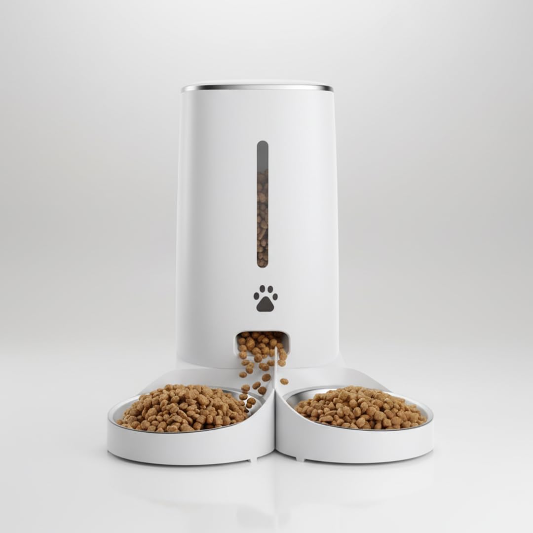 K-Paw Ki-Feeder Kablosuz Akıllı Mama Besleyici Çift Çelik Kase, 4 Litre, Wi-Fi, App İle Kontrol, Porsiyon Ayarlı