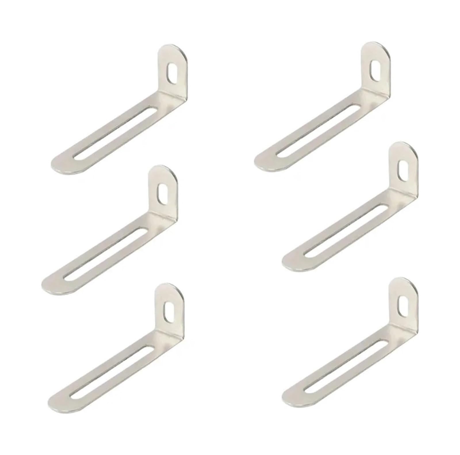 Angle Brackets, L Brackets Long Hole Corner Codes Angles Furniture Fixing(Silver-6pcs)