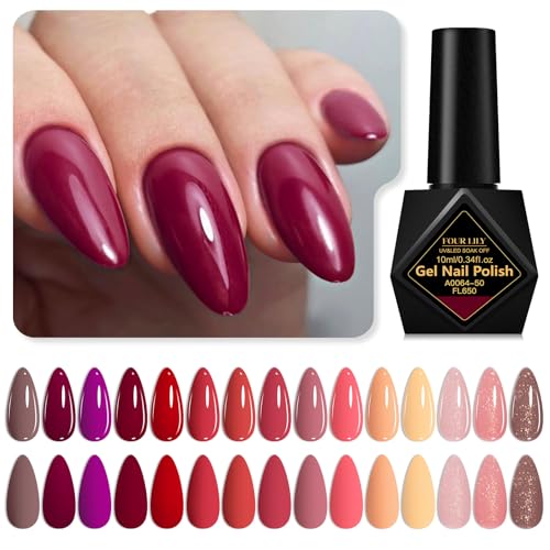 Set de esmaltes en gel rojo 15 colores miniatura 3