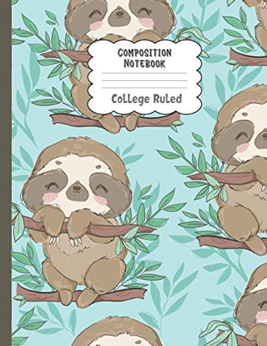 Composition Notebook College Ruled: Funny Sloth Notebook | Cute College Ruled Journal for school, college, take notes | For teens, students, teachers, ... Gift or Birthday Present for Adults and Kids image 2