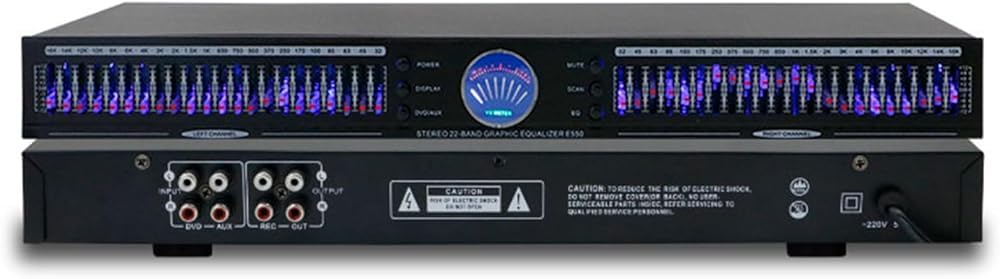 Equalizzatore audio professionale a 22 bande, regolazione equalizzatore a doppio canale per esibizioni sul palco, feste in casa, studi di registrazione, riduzione intelligente del rumore per alte e