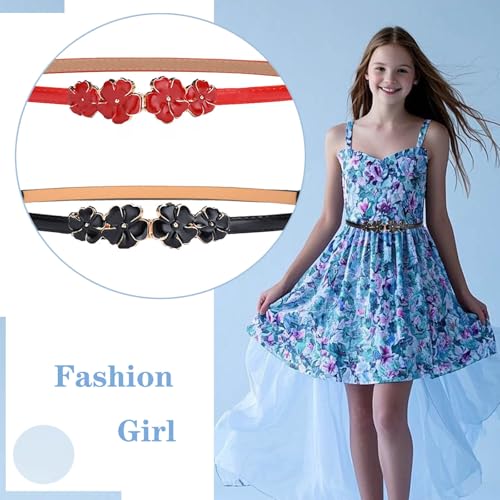 6 Pcs Girls Belt Size 6-12 Kids PU Leather Belt Can Adjust the Appropriate Girl Dress Jeans2