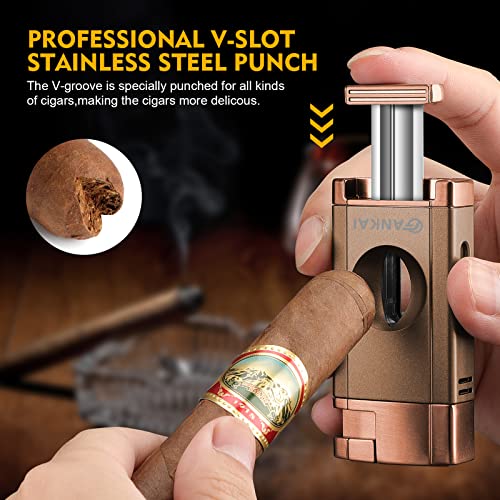 Encendedor de antorcha con cortador V para cigarros miniatura 2