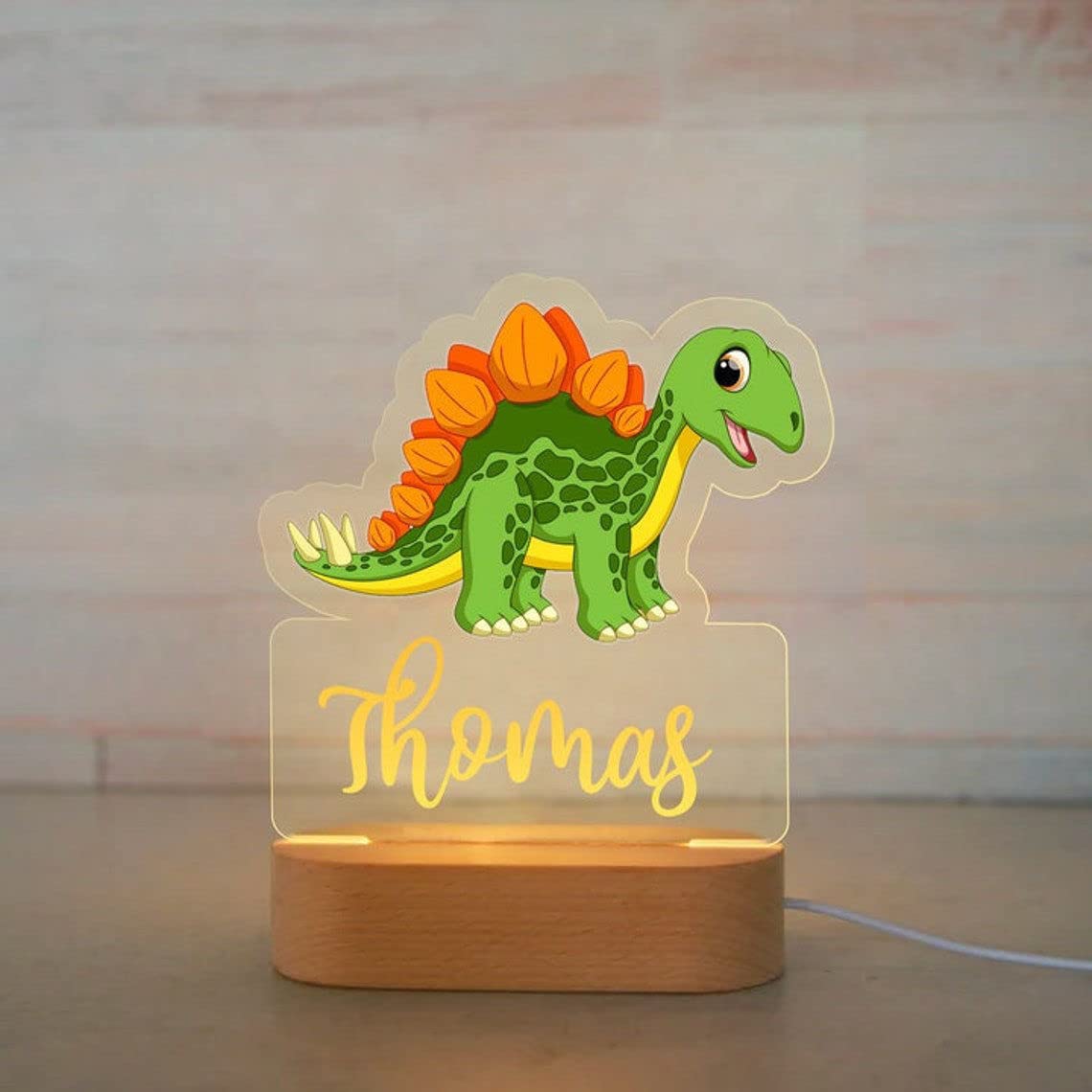Custom Name Night Light for Kids | Personalized Colorful Night Light with LED Lighting for Children | Personalized It with Your Kid's Name | Best Gifts Idea for Many Occasion (Dinosaur) — image 1