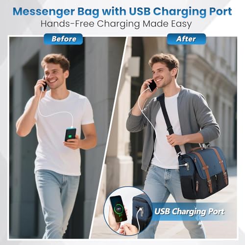 MATEIN Messenger Bag with USB Port