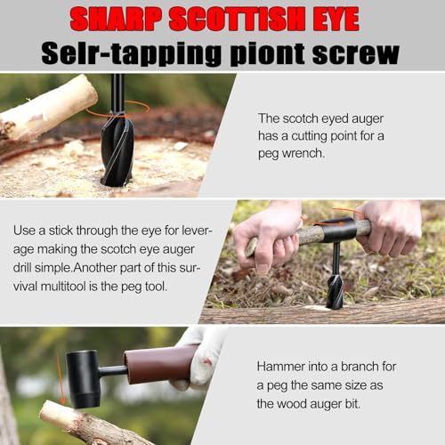 Equipamento Bushcraft para sobrevivência e trado manual, trado manual, furo manual para acampamento