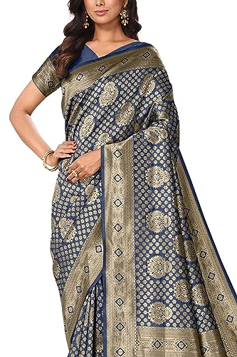 Image of MIRCHI FASHION Women Saree | Jacquard Banarasi Silk Woven Ethnic Motif Office Wear Sari