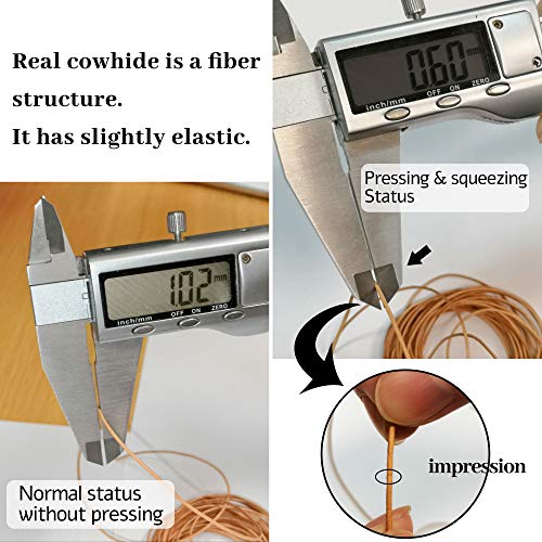 3 Rollen 5M x 1mm Lederschnur Lederband aus echt Leder, Klassik Vintage Band Faden für Armband Ketten Schmuck DIY Handwerk - Schwarz, Braun, Natur Echtlederband von SOSMAR