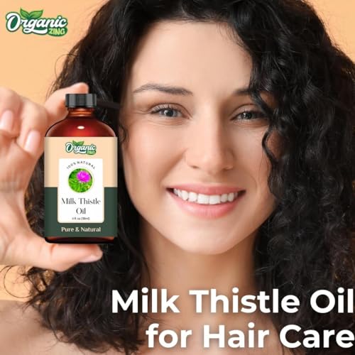 Image of Organic Zing Milk Thistle (Silybum marianum) Oil | Pure & Natural Essential Oil for Aroma & Diffusers, Skincare, Massage - 118ml /3.99fl oz