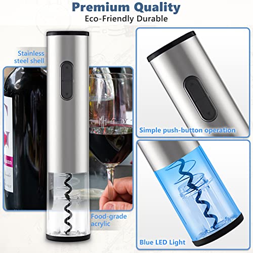 Electric Wine Opener, Wine Bottle Opener Set, 6 In 1 Red Wine Accessories Opener Gift Set With Foil Cutter, Stopper, Pourer For Home, Restaurant, Birthday, Wine Lover #TOP2