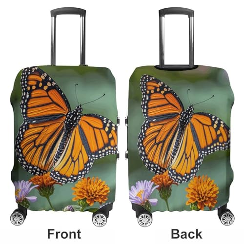 Luggage Covers Anti-Scratch Suitcase Cover Monarch Butterflies Washable Elastic Suitcase Protector Travel Luggage Protector Covers Carry On Luggages Cover XL (30-32 inches)3