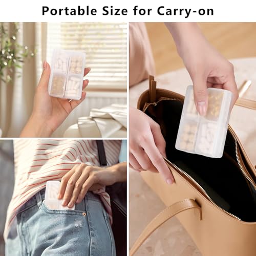 Image of FYY Travel Pill Organizer, Small Pill Box Medicine Case-2pcs Clear
