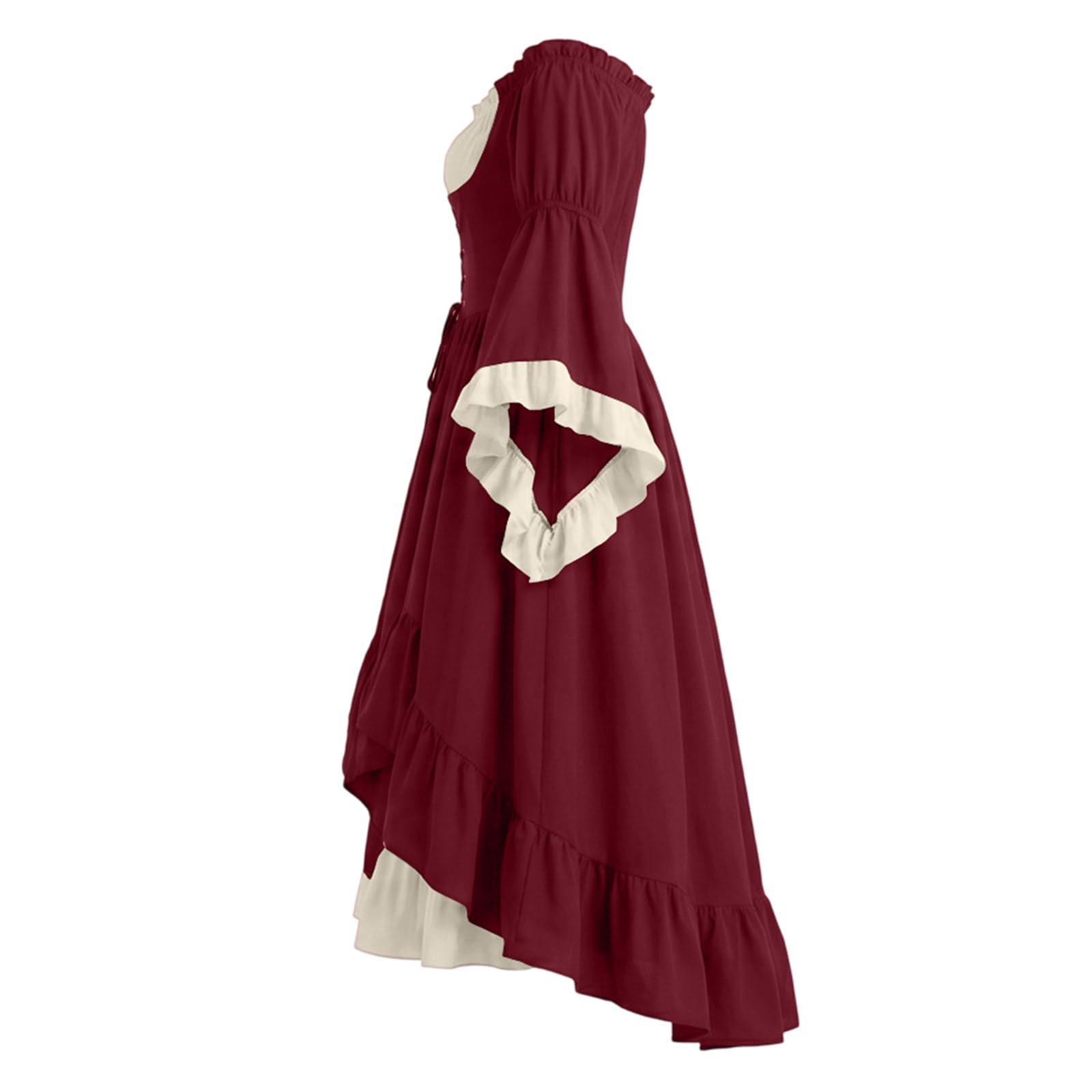 Saymany Mittelalter Kleidung Damen Renaissance Vintage Puffärmeln