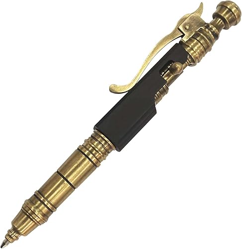 Miniatura 22 de EDC Bolt Action Pen - Bolígrafo de latón macizo hecho a mano, bolígrafo táctico de metal para regalo de hombres, herramienta de escritura al aire