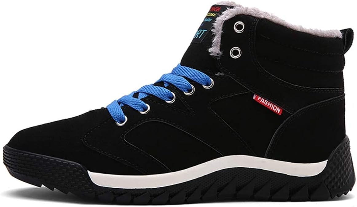 Calzado Casual de Invierno para Hombre, Gamuza Impermeable, Felpa Corta, Top Alto, Cordones Calzado Casual de Invierno para Hombre, Gamuza Impermeable, Felpa Corta, Top Alto, Cordones