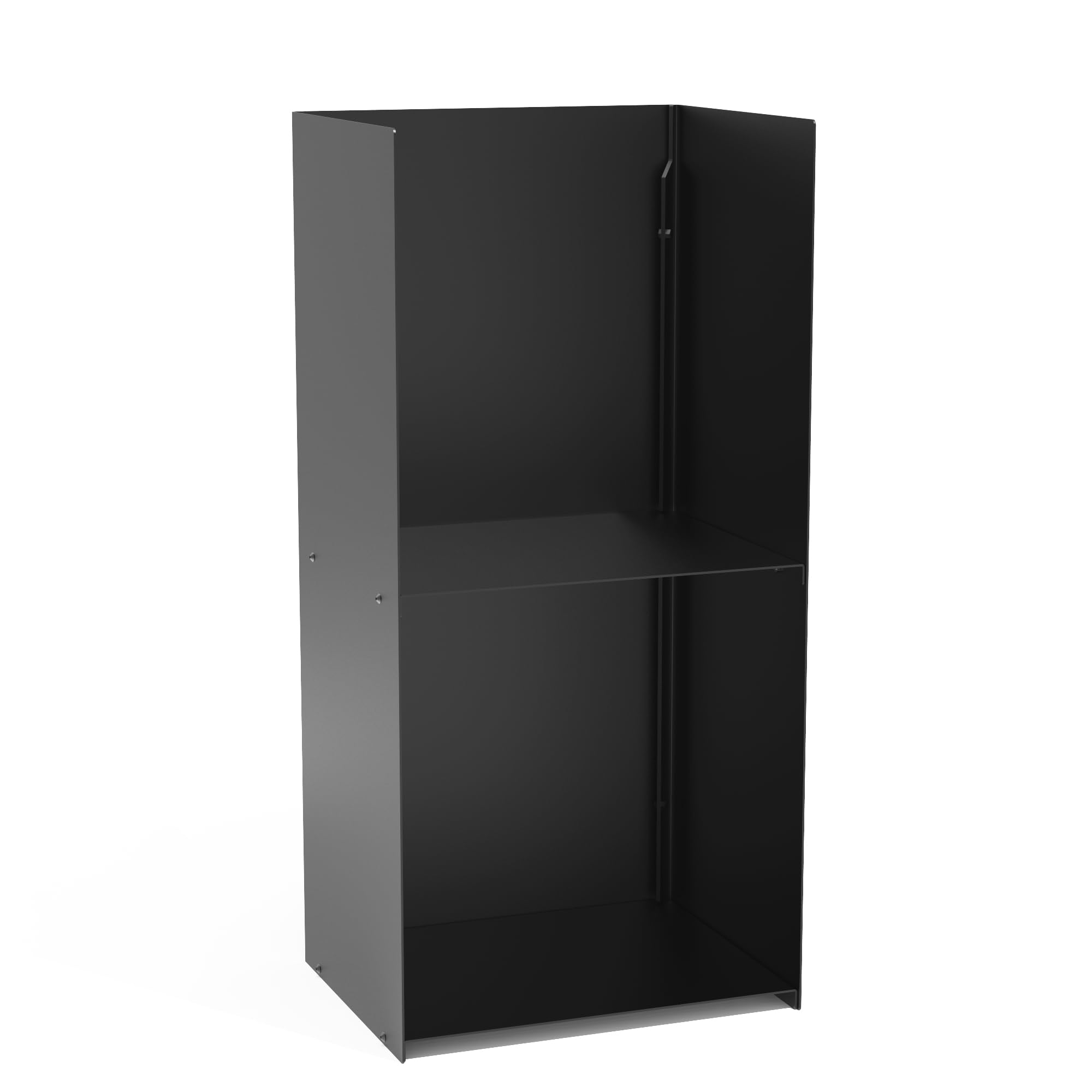 teileplus24 BHS9 Kaminholzregal Innen Außen | Brennholzregal Metall | Kaminholzkorb | Industrial Look, Modell:Schwarz