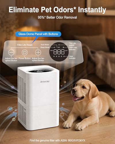 Ambersky Air Purifier for Home, True HEPA Filter for Large Room Up To 2500 Sq Ft, Sleep Mo - image 2