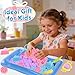 Crelloci Cake Play Sand Toys, Sensory Bin with 3 Colors Sand, Inflatable Sandbox & Air Pump, 12 Cake & 5 Shaped Molds, Tools, Art Kit Gift for Kids Toddlers Girls Boys Ages 3 4 5 6 7 8 9 Years Old