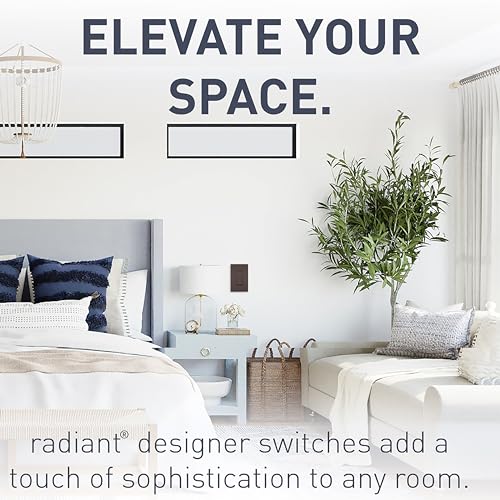 Image of Legrand Radiant TM870DBCC10 15 Amp Rocker Wall Switch, Single Pole Decorator Light Switches, Dark Bronze, 1 Count, (Pack of 10)