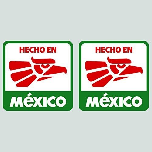 Paquete de dos calcomanías de vinilo hecho en México, fabricado en México, vinilo MEX MX fabricado en Estados Unidos