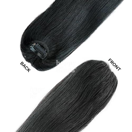 Image of Happy Heads cover up patch | Invisible cover up patch for women hair | Jet Black | 16 inches | 100% Human Hair Extensions for Women & Girls | Hair Accessories | Hair Wig | Hair Buns for Women