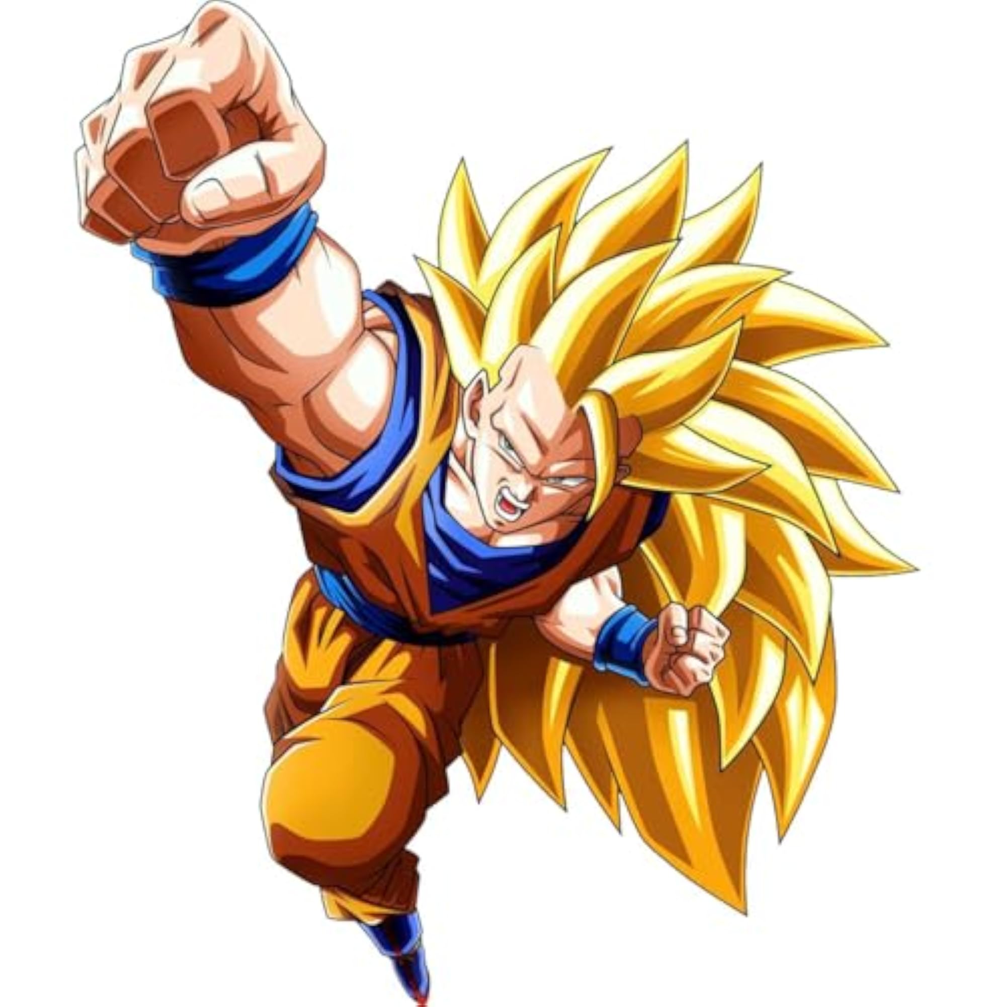 Flying Super Saiyan Three Punch Attack Anime Sticker