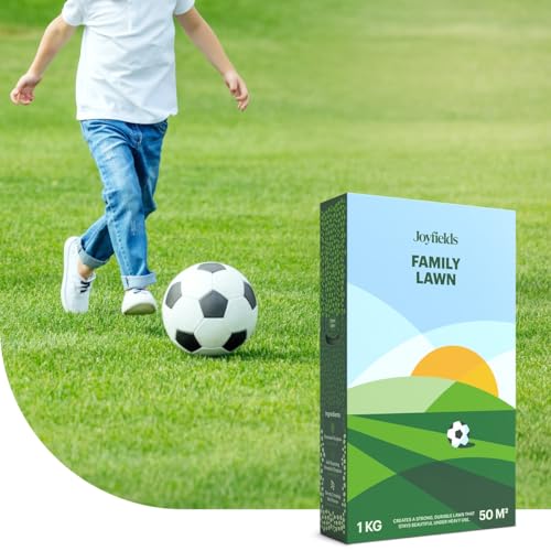 Family Lawn - Sport- und Spielrasen-Samen - 1 kg für 50 m² - Widerstandsfähig bei intensiver Nutzung - Schnelle Regeneration nach Schäden - Mit...
