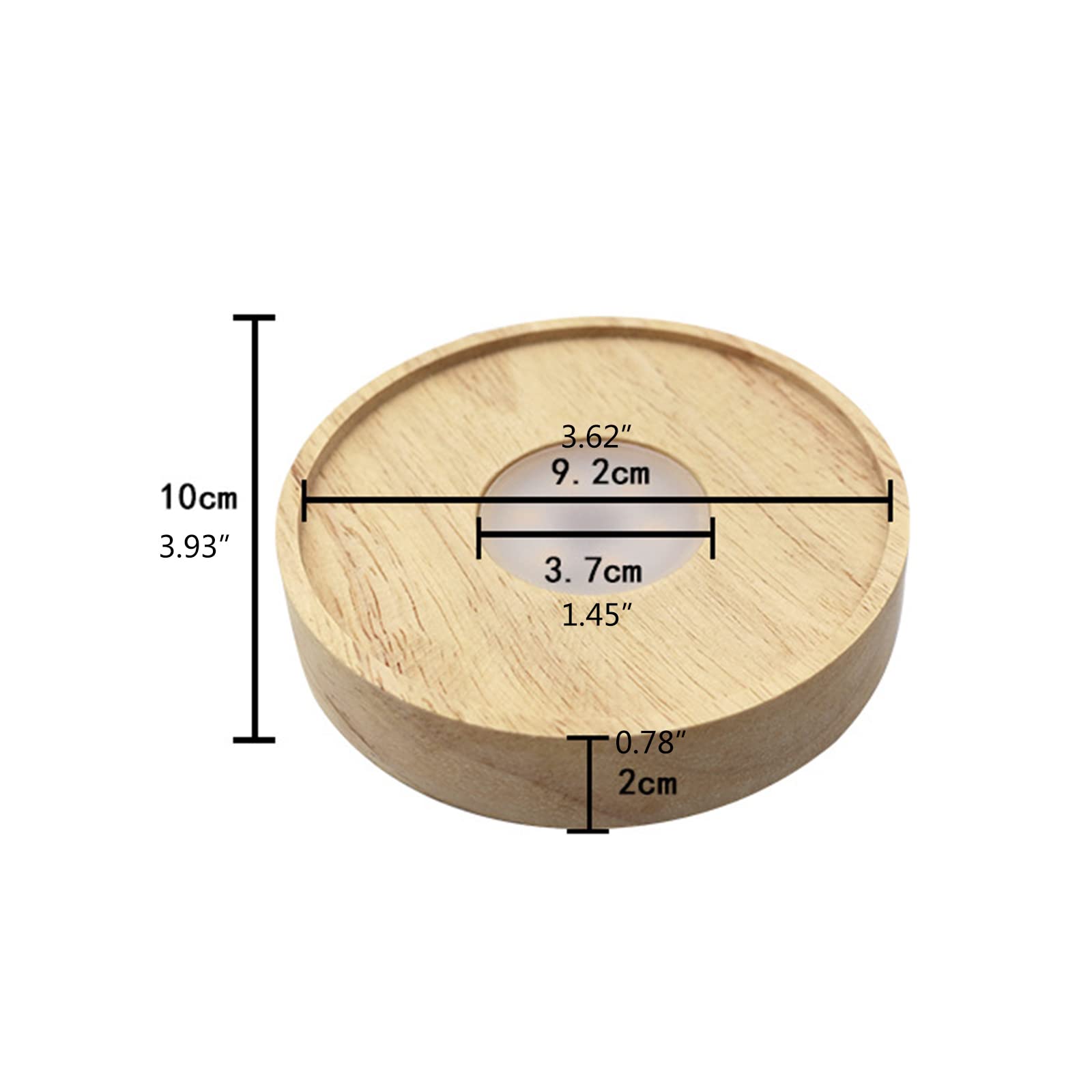 Base per display a LED in legno con piedistalli in legno 3 colori cambia USB luce notturna stand per resina 3D arte rotonda