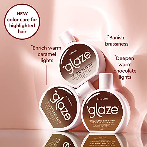 Glaze Super Color Conditioning Gloss, Vanilla Lights 6.4Flo.oz (2-3 Hair Treatments) Award Winning Hair Gloss Treatment & Semi Permanent Hair Dye. No Mix Hair Mask Colorant With Results In 10 Minutes #TOP3