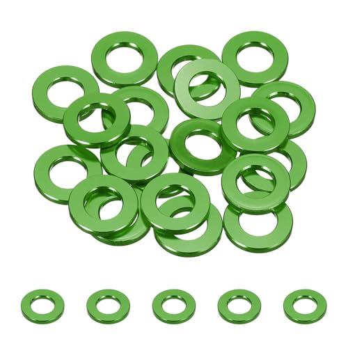 Rondelles plates M8 en aluminium anodisé vert pour modélisme RC et drone FPV (20 pièces)
