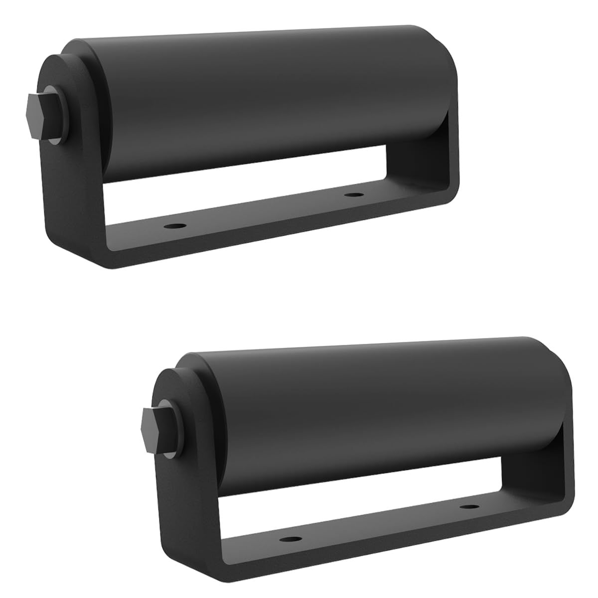 Photo 1 of [Heavy Duty]JUGREAT 2 Pack Slide Gate Guide Roller?6" Hard Nylon Sliding Rolling Gates Guider with C Post Welded Bracket?Gate Rollers, Heavy Duty Sealed Ball Bearing Side Roller Assembly