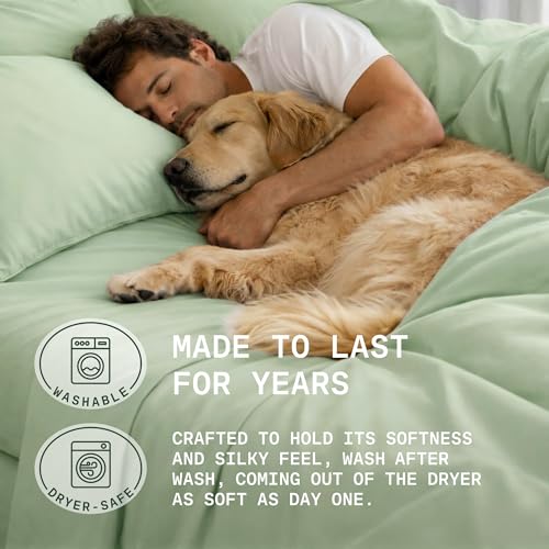 Image of TRUE BAMBOO Sheets Set King Size - Silky Soft Luxe 4 Piece Bed Sheets with Breathable & Moisture-Wicking Fabric - 16 inch Deep Pocket with Corner Straps