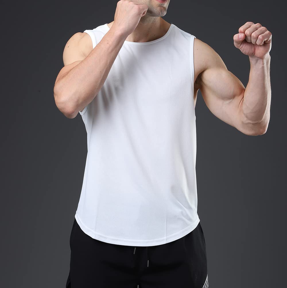 meioro Canottiera da allenamento da uomo, confezione da 3 pezzi, per palestra, bodybuilding, fitness, senza maniche, maglietta a rete asciutta