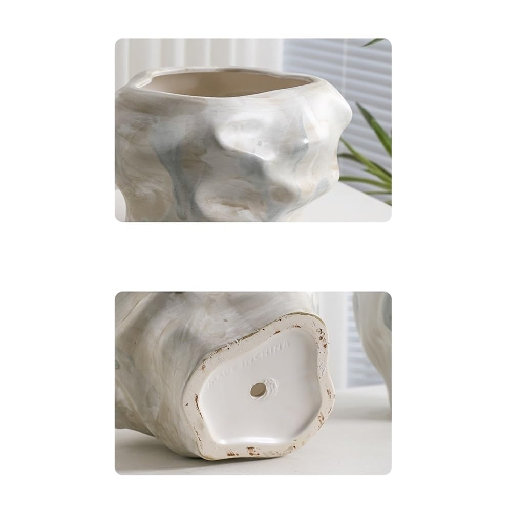 Sadzarka Doniczka ceramiczna do roślin doniczkowych i ogrodowych 27 cm z otworem drenażowym, nowoczesna dekoracja