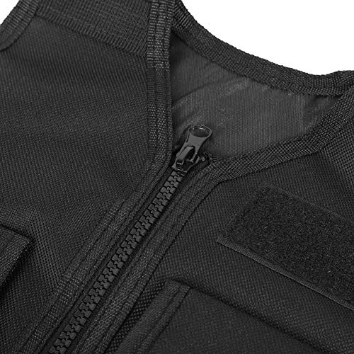 VBESTLIFE Taktische Airsoft Paintball-Weste für Kinder und Erwachsene Im Freien (Schwarz L 3x4in)