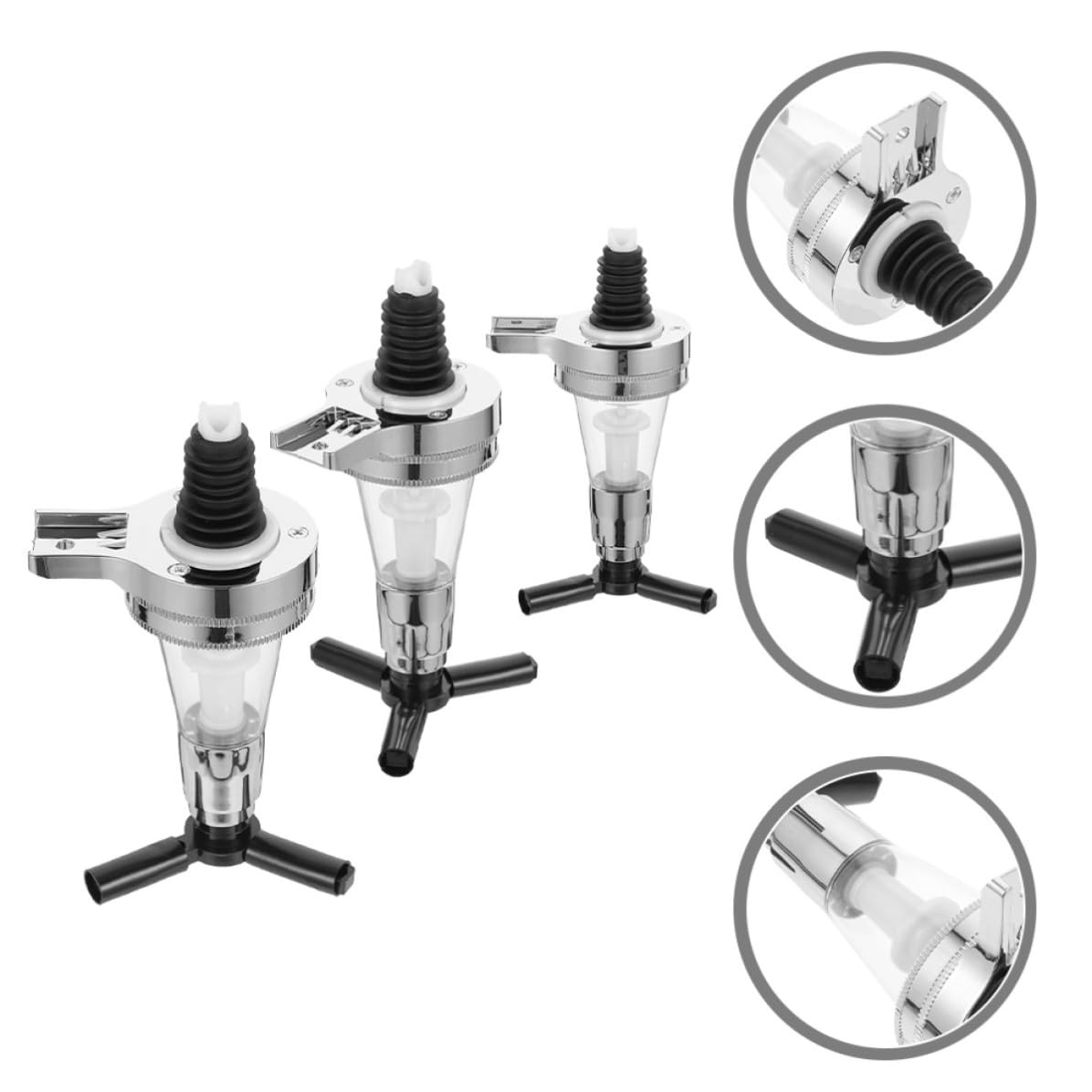 Veemoon 3 Piezas Dispensador de Licor Colgante para Botella de Vino Boquilla de Acero Inoxidable y Silicona, Fácil de Usar y Limpiar, Adecuado para Fiestas y Eventos Sociales