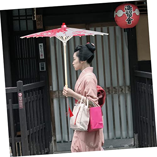Paraguas de seda japonés con varillas de bambú para fotografía retro 2