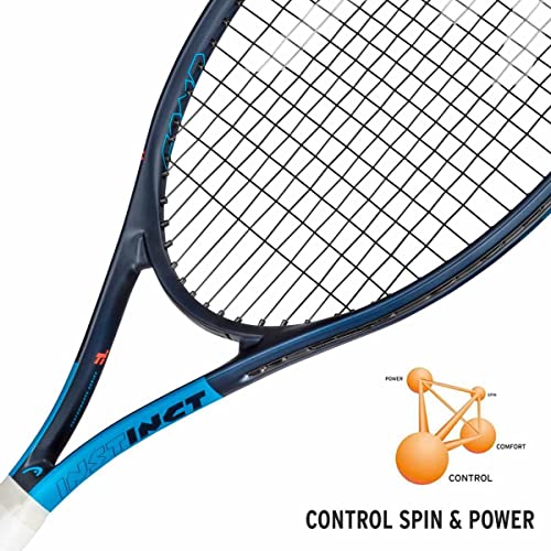 Image of Head Instinct Comp Titanium Tennis Racquet, Colour - Black /Blue (Strung)