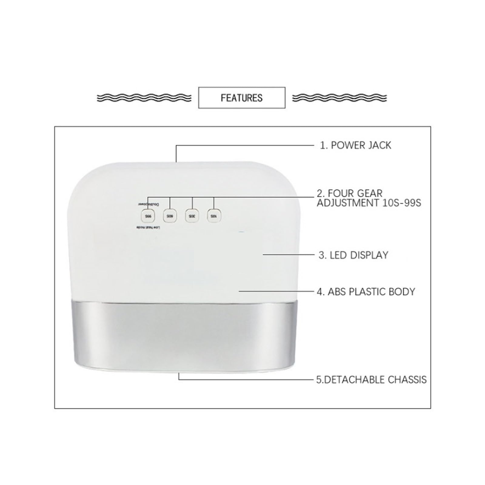 Lampada LED per unghie, Lampada for unghie LED UV 48W Lampada LED UV intelligente Asciuga unghie 36PCS LED Smalto gel Sensore automatico intelligente Asciuga unghie con una mano Attrezzatura for unghi